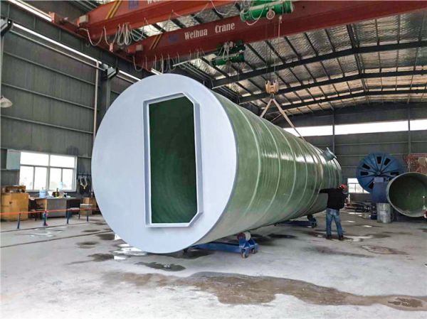 济南玻璃钢预制泵站施工现场